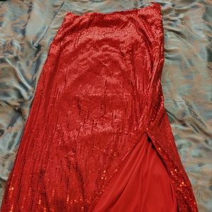 Long red sequin dress costume Jessica Rabbit